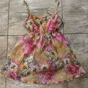 RARE VINTAGE Victoria’s Secret 1990s floral chiffon babydoll mini slip dress